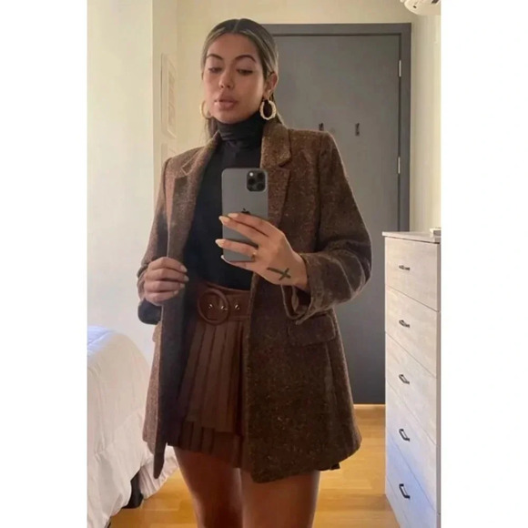 Old Navy Womens Long Sleeve Notch Collared Oversized Suit Blazer Brown Sz 2XL - Picture 3 of 16